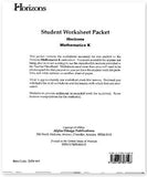 Horizons Math Kindergarten Student Worksheet Packet