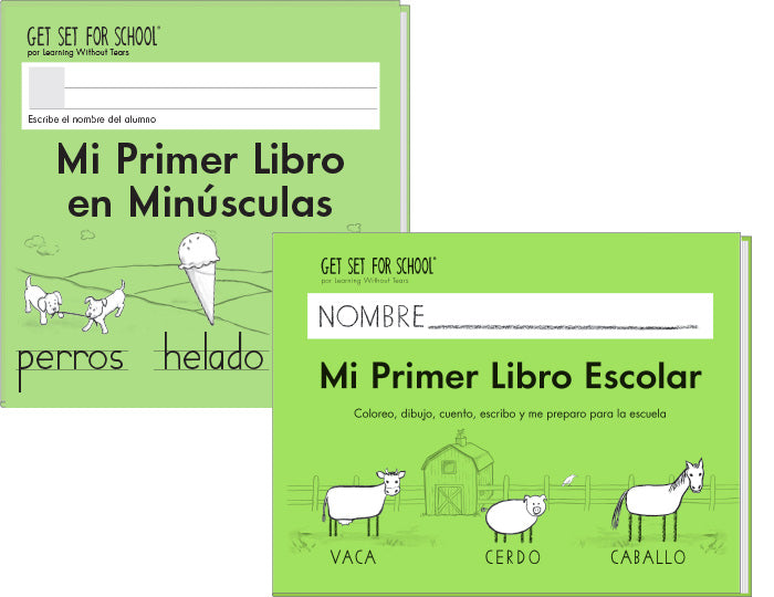 Mi Primer Libro Escolar Set (includes Mi Primer Libro Escolar + Mi Primer Libro Minúscula) (Spanish) (Pre-K) - Handwriting Without Tears