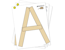 Capital Letter Cards for Wood Pieces in SPANISH - Laminated