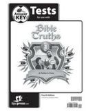 BJU Press Bible Truths 1 Test Answer Key, 4th ed