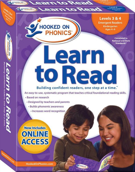 Hooked on Phonics Learn to Read - Kindergarten Set (Levels 3 & 4)
