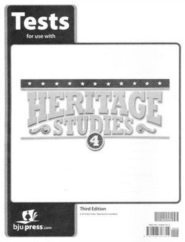BJU Press Heritage Studies 4 Tests Answer Key 3rd Ed.