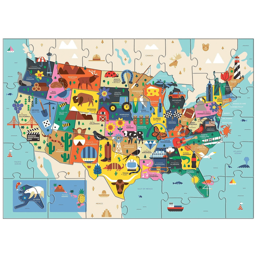 Map Of The U.S.A. Geography Puzzle | R.O.C.K. Solid Home School Books