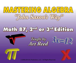 Mastering Algebra - Math 87, 2nd or 3rd Edition Online Tutorial Subscription